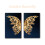 Tableau papillon doré, toile sans cadre, lot de 2 4
