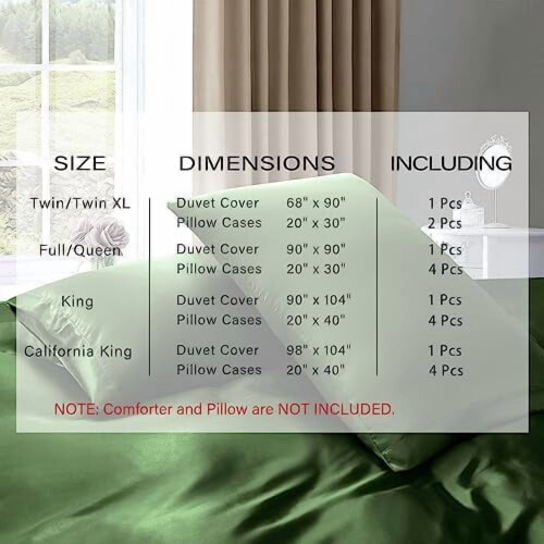 5-delt dynetrekk i sateng, elfenbenshvit, full/queen size 1