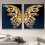 Tableau papillon doré, toile sans cadre, lot de 2 3