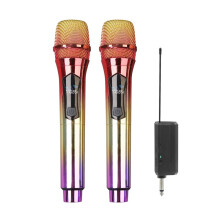 Microfono Wireless, Microfono Dinamico Portatile Set di Sistemi Microfonici Wireless con Ricevitore Ricaricabile C