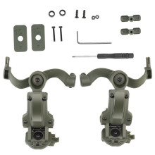 Taktische Headset-Halterung, Am Helm Montiertes ZubehöRschienen-Adapterset, Verstellbarer Tonabnehmer-Halter mit GeräUschunterdrüCkung, Set C