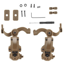 Taktische Headset-Halterung, Am Helm Montiertes ZubehöRschienen-Adapter-Kit, Verstellbarer Tonabnehmer-Halter mit GeräUschunterdrüCkung, Set B