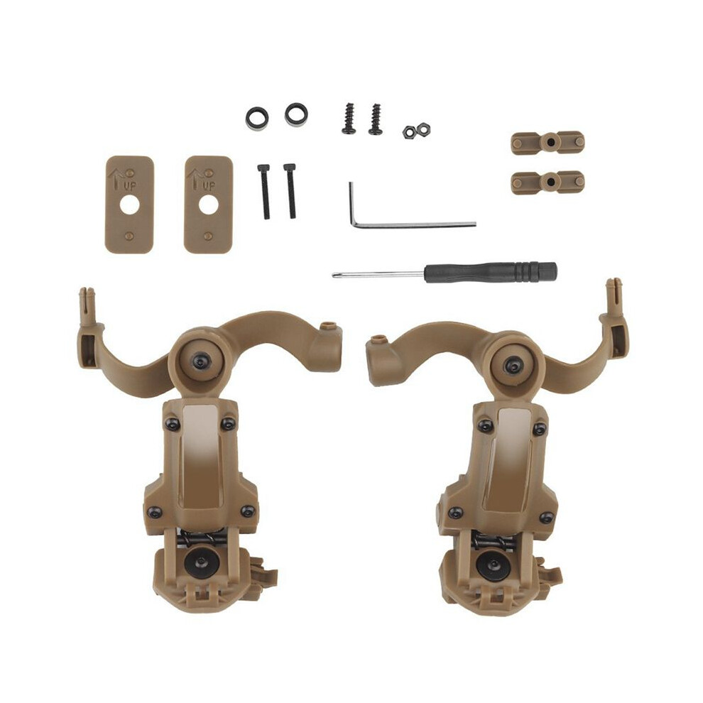 Tactical Headset Holder Helmet-Mounted Accessory Rail Adaptor Kit Adjustable Pickup Noise Canceling Holder, Set B 6032462476356