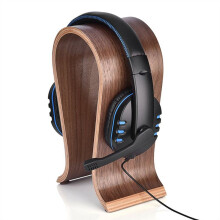 U Shape Headset Stand, Wooden Headphones Headset Holder Hanger Desk Headset Display Shelf Rack, for -Ear Headphones