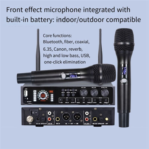 Wireless Microphone System Single Cordless Microphone Set UHF Professional Dynamic Mic for Karaoke Home Church 1
