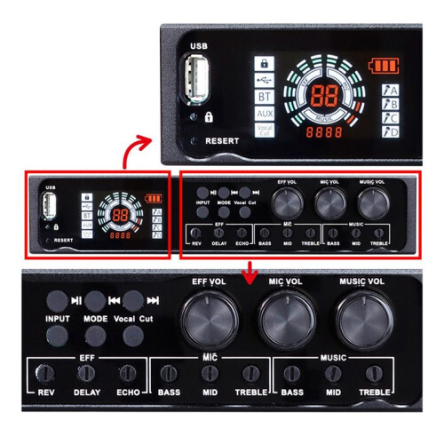 Wireless Microphone System Single Cordless Microphone Set UHF Professional Dynamic Mic for Karaoke Home Church 2