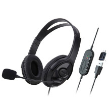 Wired USB Headset Computer Teaching Telephone Headset with Microphone Type-C Suitable for Skype Office Call Center