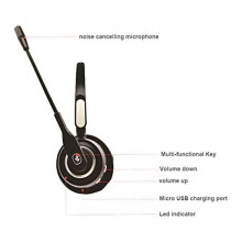 Draadloze Hoofdtelefoon, Ruisonderdrukkende -Hoofdtelefoon met Microfoon, Gaming-Headset, Beste Callcenter-Headset met Microfoon