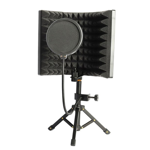 Microphone Isolation Screen Mic Sound Absorbing Screens Adjustable for Broadcasting Podcasts Recording Singing Studio