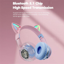 SOYTO Gradient Color Wireless Headphones Headsets with Mic Foldable HIFI Supports TF Card Noise Cancel Earphone, E