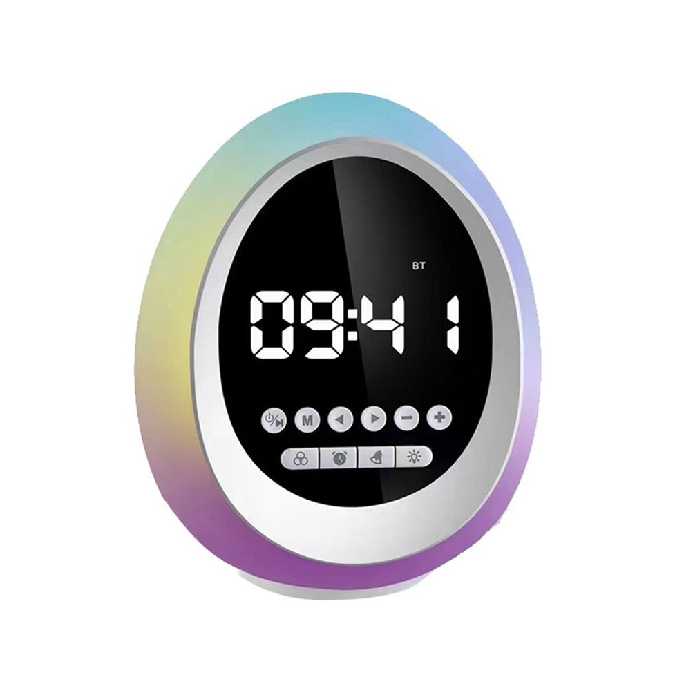 New Rgb Colorful Atmosphere Speaker Wireless Clock Alarm Clock Gift Card Small Speaker Light 6132795490583