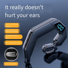 New V19 Headset Bone Conduction Ear Hanging Type Non-In-Ear Digital Display Business Sports Open Type