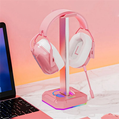 Headphone Bracket Display Rack RGB Backlight  Mounted Stand Holder Desktop Organizer Vertical Bracket Hanger, 1