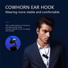 Pantalla Digital de Alimentación LED Auriculares Inalámbricos Clip de Cuello Retráctil Auriculares Individuales Retráctiles con Cable