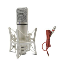 Microphone de Studio à Condensateur Professionnel en Métal pour Ordinateur, Jeu, Enregistrement, Chant, Podcast, Carte Son