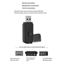 Transmisor Receptor de Música USB 4 en 1 Receptor Multifunción para Automóvil Versión 5.3 de Doble Uso USB