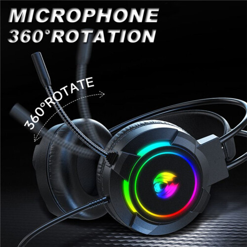 Gaming Headset 7.1 Stereo Surround Bass Headset Computer Gaming Console with Microphone RGB Headset 2