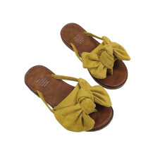Sandale de vară pentru femei, cu toc jos, flip-flops de zi, sandale de plajă, cu decor de fundă, boem, sandale romane, casual, talpă de cauciuc,