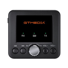 GTMEDIA RT05 5.0 Audio Adapter 2-in-1 Receiver & Transmitter for Phones, Tablets, Cars, Computers, TVs, Speakers
