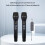 Wireless Microphone Dual Channel UHF Handheld Dynamic Mic Set Receiver with Rechargeable Receiver for Stage Karaoke 4