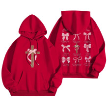 Sudadera con capucha estampada con lazo, sudadera con hombros caídos, top informal de manga larga de corte holgado – Compatible con C-Red XXL