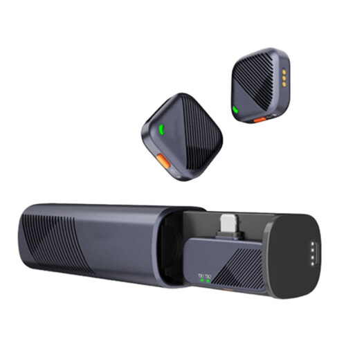 Microphone 2.4GHz Wireless Microphone System Receiver Transmitter for Vlog Live Streaming Portable Mic B