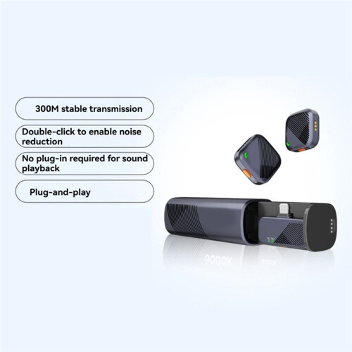Microphone 2.4GHz Wireless Microphone System Receiver Transmitter for Vlog Live Streaming Portable Mic B 1