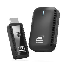 4K Wireless HD-MI Transmitter and Receiver Plug-and- Portable Full HD Box No App or Required