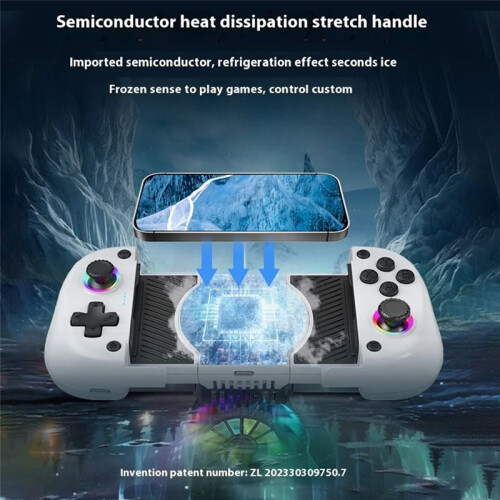 X5mini Wireless Mobile Phone Gaming Controller with Cooling Fan  Stretchable Gamepad for Android/iOS/Steam/PC A