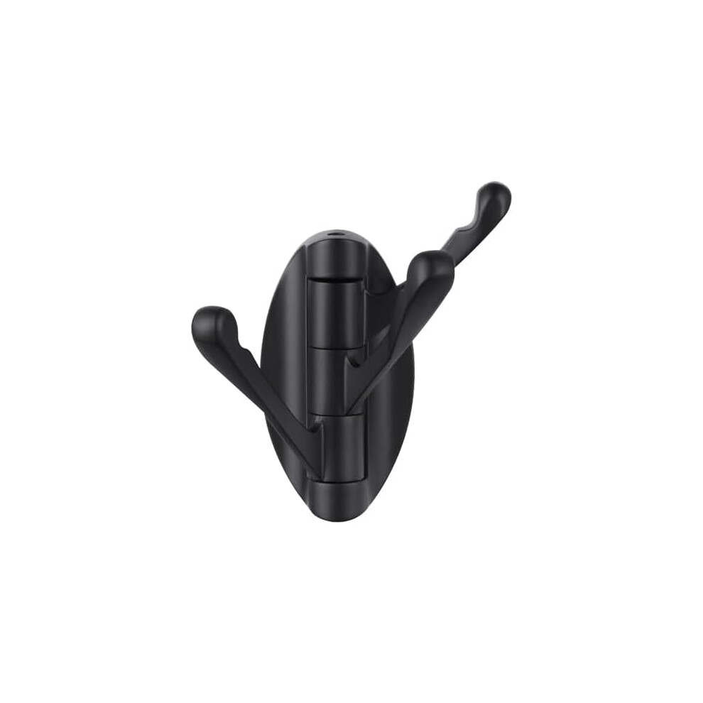Folding Towel Hook Matte Black, Metal Swivel Robe Hook, Bathroom Towel Holder, Clothes Coat Holder For Rv Home Storage, Wall Mount 9027700492394