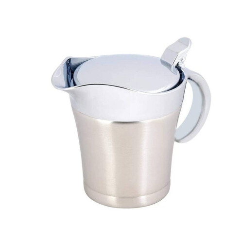 Saucière élégante à double paroi avec couvercle et soucoupe