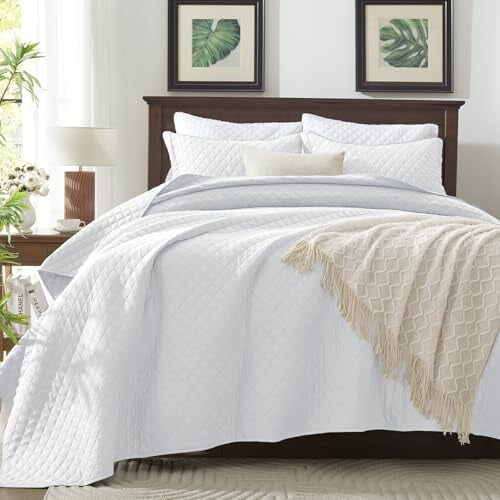 White King quilt bedding set 3 pcs 106x96 inch diamond 2