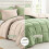 Twin Comforter Set Sage Green Beige Reversible 2-Piece 2