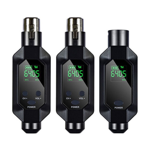 Wireless Microphone Converter XLR Transmitter and Receiver for Dynamic Microphone Guitar Receiver Transmission Adapter