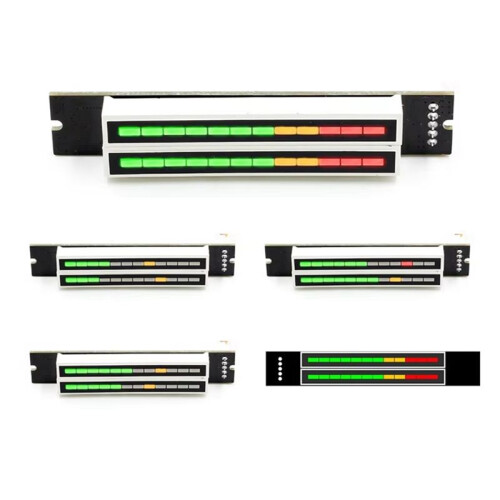 Dual 12 Level Audio Indicator LED Light VU Meter Stereo Amplifier Board Adjustable Light Speed Board with AGC Mode DIY 2