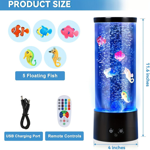 Lampe LED à bulles pour aquarium avec télécommande 2