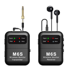 Sistema di Monitoraggio In-Ear Wireless, Sistema IEM Stereo Wireless 2.4G con Trasmettitore e Ricevitore da Cintura con Associazione Automatica