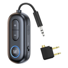 5.4 Audio Transmitter Receiver 3.5MM AUX Hifi Stereo Adapter with Mic for Car Airplane TV PC Speaker Black
