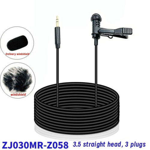 3,5 mm Lavalier-Microfoon + Winddichte Hoesset Lavalier-Microfoon Clip- Externe Knoopsgatmicrofoon voor -Microfoon 1,5 M 2