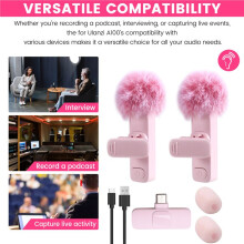 New Wireless Lavalier Microphone Portable Audio Video Recording Microphone for PC Camera Live Gaming Phone