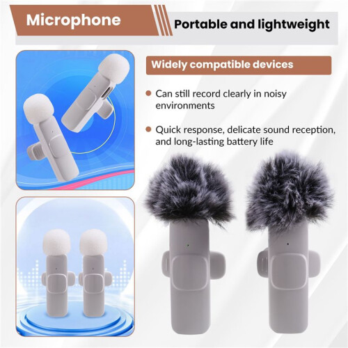 New Wireless Lavalier Microphone Portable Audio Video Recording  Microphone for Android PC Camera Live Gaming Phone 2