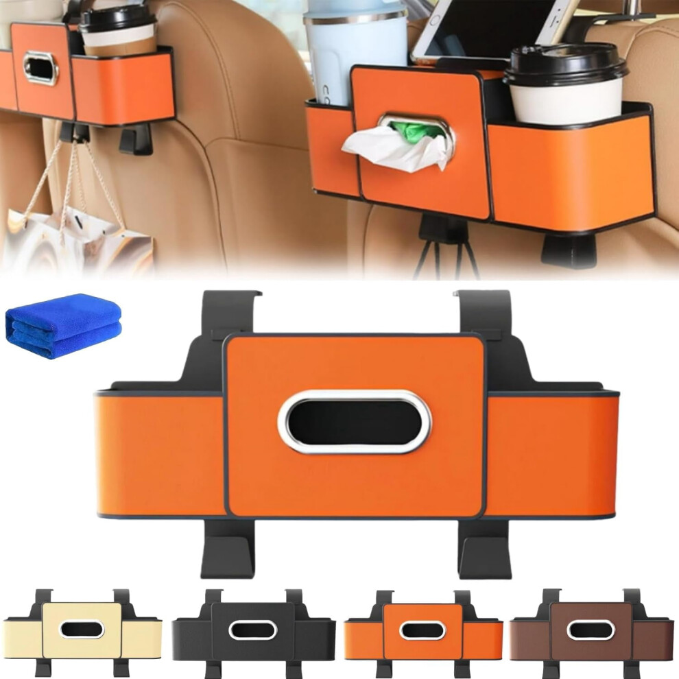 Car Backseat Organizer With Cup Holder Hooks Tissue Box 9132278288765