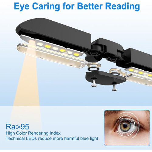 Lampe de lecture rechargeable avec 14 LED, 3 modes de couleur, 1
