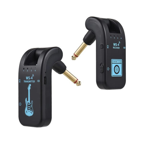 2.4G Wireless Guitar System Rechargeable Guitar Transmitter Receiver 48K/16bit Real- Transmission Rotatable Plug,B