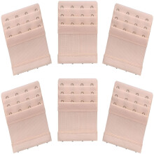 6-Pack Adjustable Bra Extenders 4 Hook 3 Row Bra Band