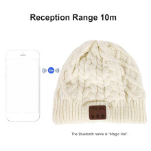 Wireless Hat Men Women Headphone Music Hat Winter Cap Stereo Headset Speaker Microphone Earphone for Outdoor Cap White