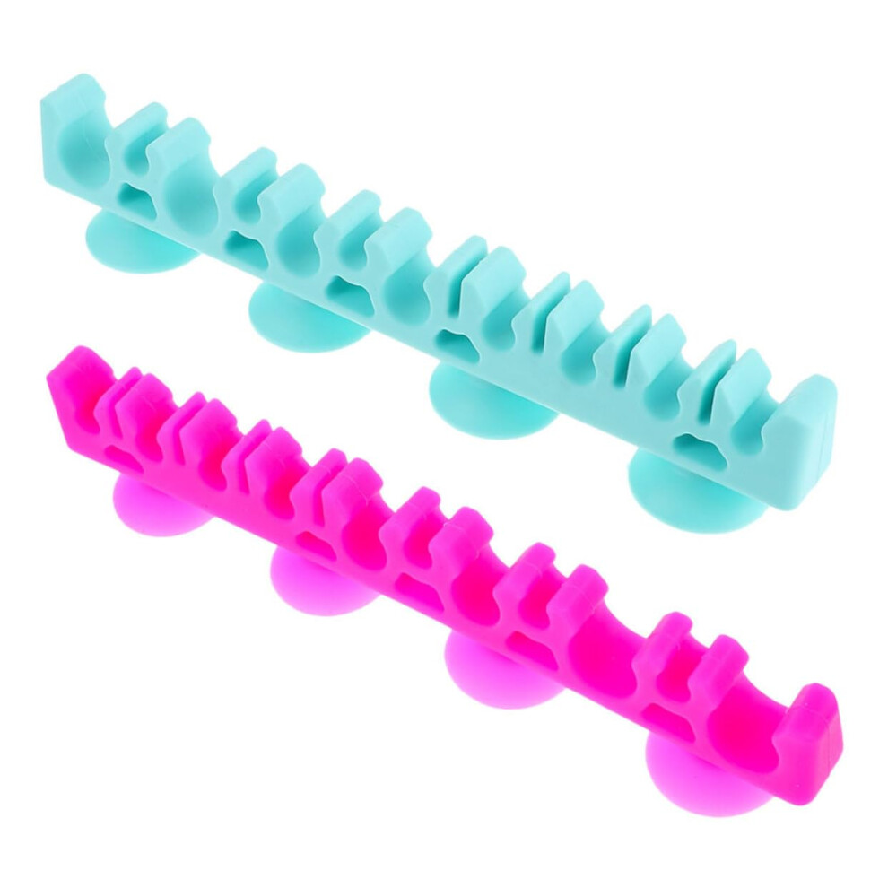 Makeup Brush Holder and Dryer Set, Silicone Organizer with Suction Cups for Quick Hygienic Drying