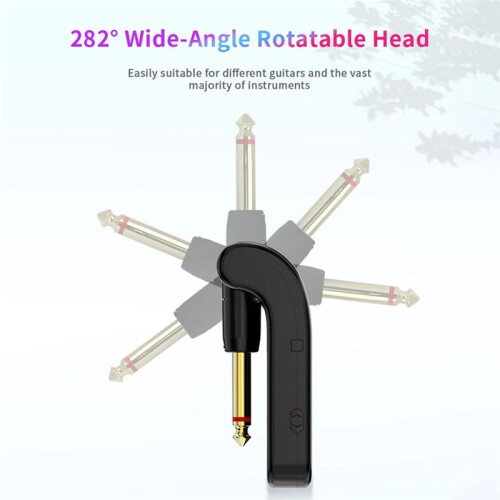 2.4G Wireless Guitar System Rechargeable Guitar Transmitter Receiver 48K/16bit Real- Transmission Rotatable Plug,A 2