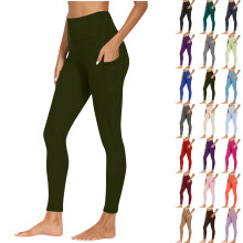 Leggings de sport taille haute pour femme, avec poche latérale, pour la course, le yoga et le fitness.