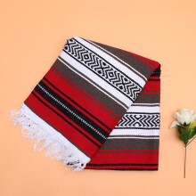 1Set Woven Mexican Blanket Yoga Support Rectangular Traditional Design for Women Men Children Car Use
